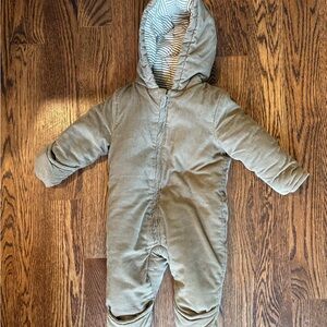 Cozy Corduroy Hooded Baby Snowsuit